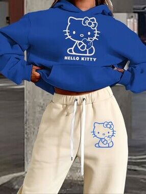Hello Kitty Black Hoodie And Sweatpants